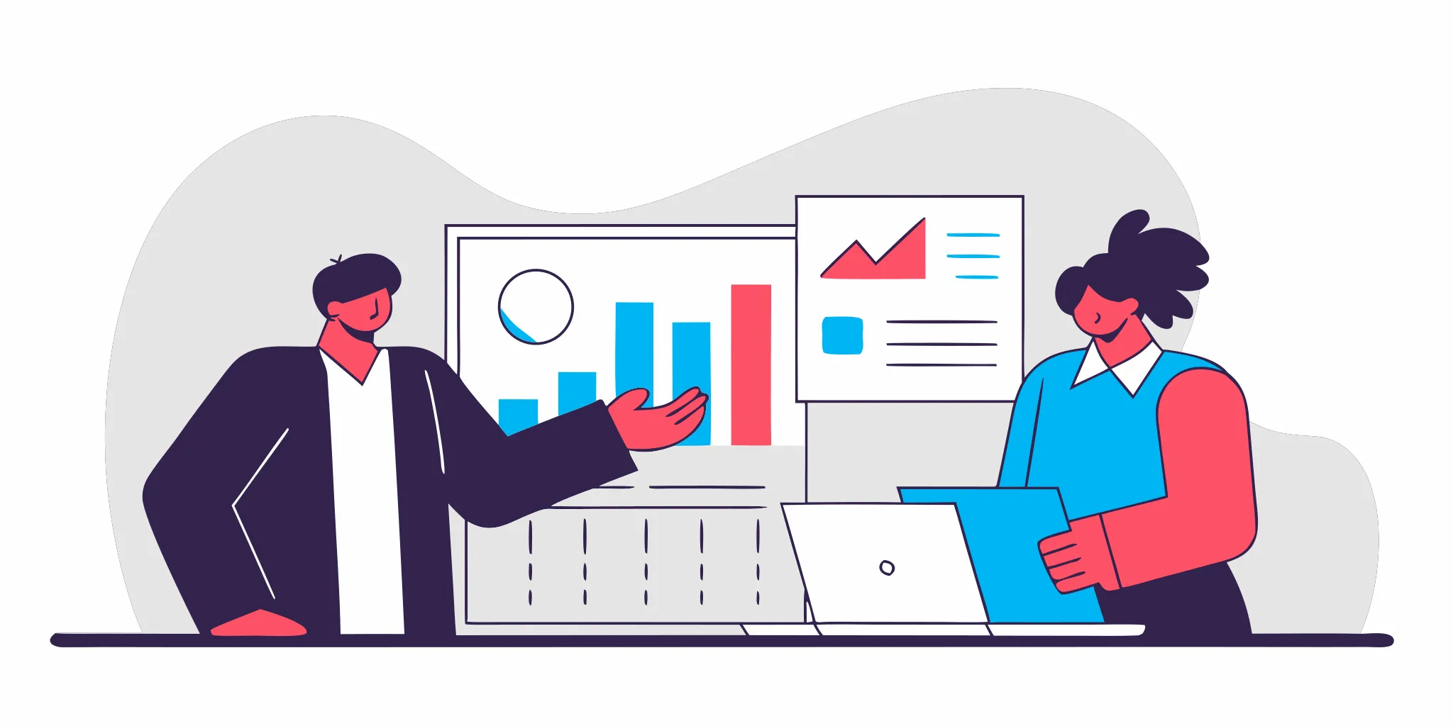 B2B finance professionals reviewing invoice financing options on a modern desk with charts showing cash flow improvement