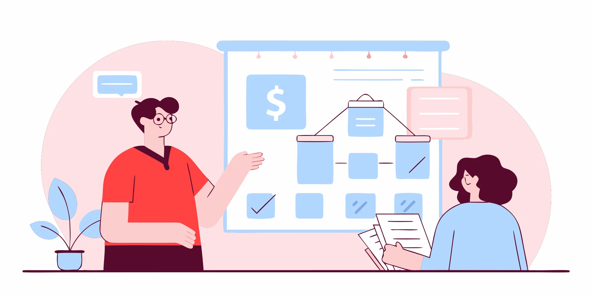 Illustration of transparent flat fee invoice financing pricing