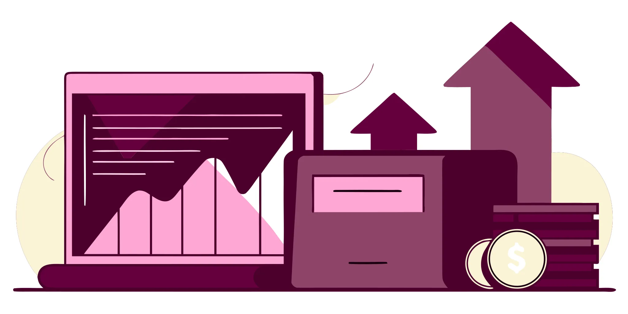 Accounts receivable financing and invoice factoring represented in a flat vector illustration